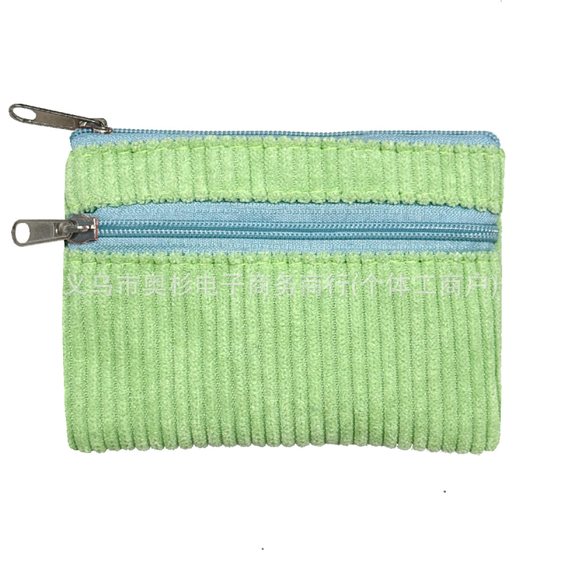 Aoshan corduroy mincovník s dvojitým zipsom, priehradka na karty, pre ženy – mestský minimalistický štýl, podšívka z polyesteru, jeseň 2024