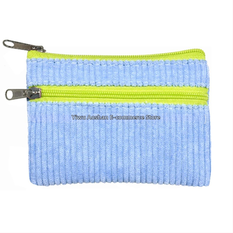 Aoshan corduroy mincovník s dvojitým zipsom, priehradka na karty, pre ženy – mestský minimalistický štýl, podšívka z polyesteru, jeseň 2024