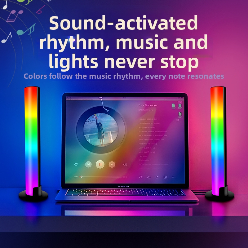 Datora galda RGB apkārtnes gaisma ar skaņas uztveri, balss vadību un mūzikas ritma apgaismojumu, barojams no kontaktligzdas