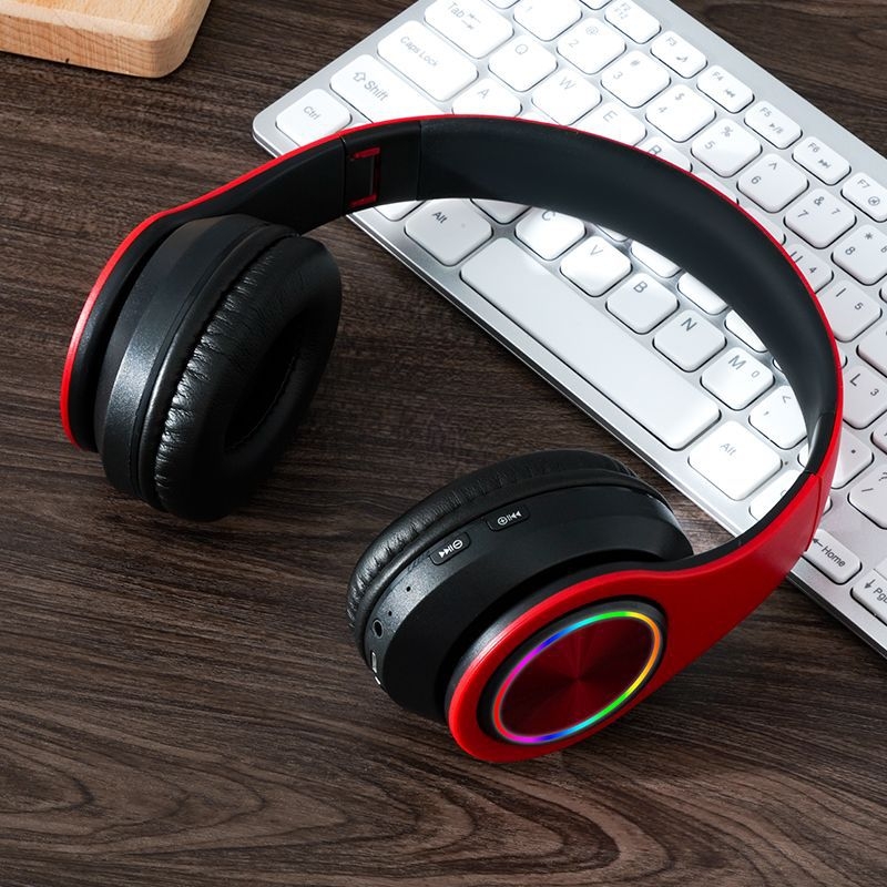 Slušalice preko uha, sklopive Bluetooth/žične, 3,5 mm utor (L-oblik), LED svjetla, za gaming i sport