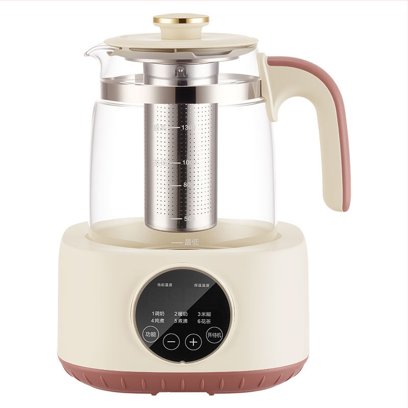 Zdravotná kanvica na čaj so skleneným telom, objem 1–1,5 l, 500–1000 W, 220 V, dotykové ovládanie