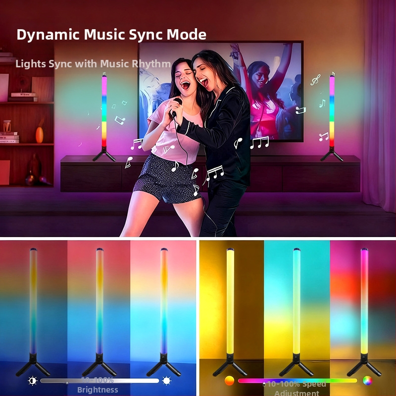 Datora RGB atmosfēras lampa ar skaņas aktivāciju un balss/aplikācijas vadību (barošanās no kontaktligzdas, uzstādīšana uz galda vai karāšanai, spēļu telpas apgaismojums)