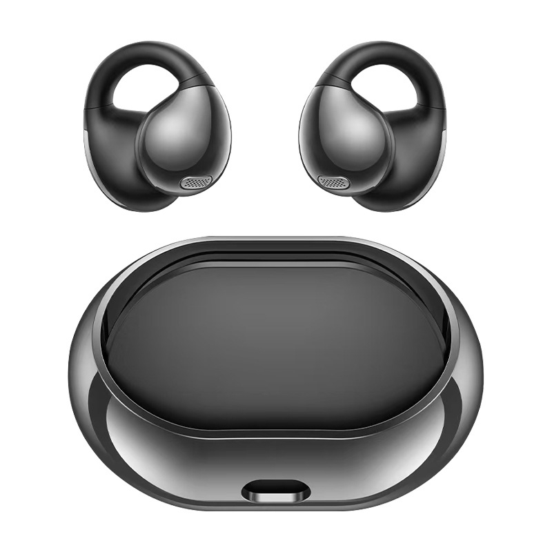 Aicosun Bluetooth clip za uho slušalica, verzija 5.3, domet 10 m, trajanje baterije 4–8 h, bilateralni stereo zvuk, na glavi