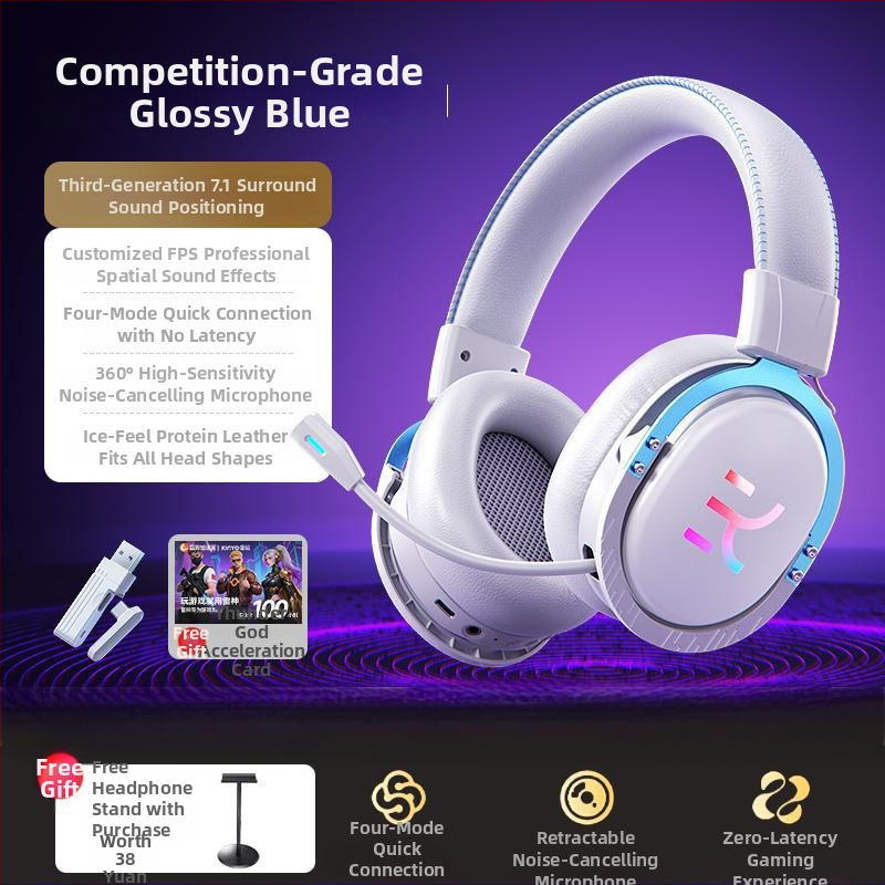 Căști de gaming cu conectivitate duală Bluetooth și USB/3,5 mm, difuzoare de 50 mm, răspuns în frecvență 20 Hz–15 kHz, sensibilitate 108 dB, microfon încorporat