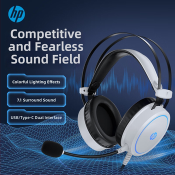 HP GH100 gaming slušalice, žične, s mikrofonom, USB/Type-C dvostruko sučelje