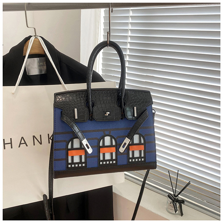 PU anyagú tote táska, utcai stílus, zárás, vízszintes négyzetes forma, belső telefontartó zseb