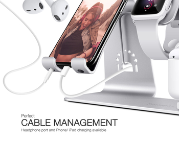 Bestand 3-u-1 aluminijski stolni držač za iPhone, Apple Watch i AirPods