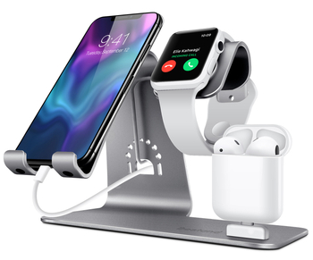 Bestand 3-u-1 aluminijski stolni držač za iPhone, Apple Watch i AirPods