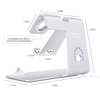 Bestand 3-u-1 aluminijski stolni držač za iPhone, Apple Watch i AirPods