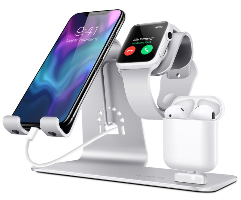 Bestand 3-u-1 aluminijski stolni držač za iPhone, Apple Watch i AirPods
