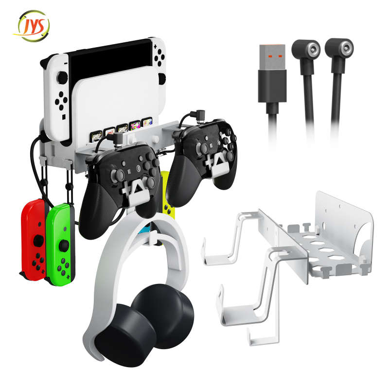 Ipega JYS-NS252 Zidni držač za Nintendo Switch s ručkom i kukom za slušalice, 4 mjesta za kartice igara