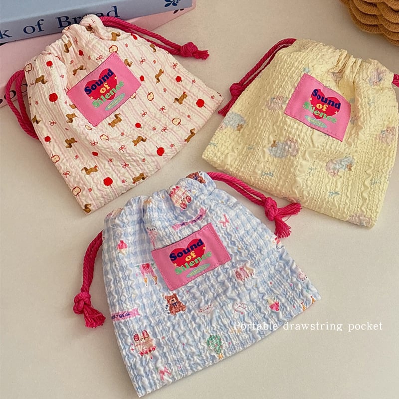 Torba s šnuralom za putovanje za pohranu — crtani prikaz, kozmetička torbica i novčanik, prijenosni višenamjenski organizator (Brand: Lemon book, Model: G895000)