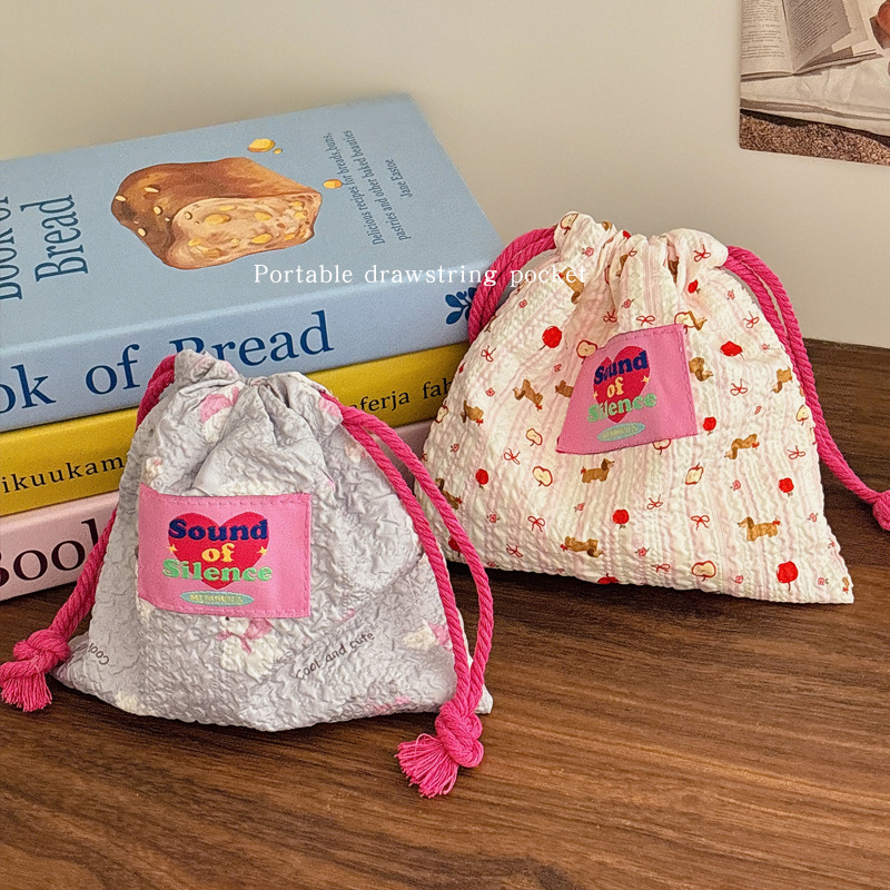 Torba s šnuralom za putovanje za pohranu — crtani prikaz, kozmetička torbica i novčanik, prijenosni višenamjenski organizator (Brand: Lemon book, Model: G895000)