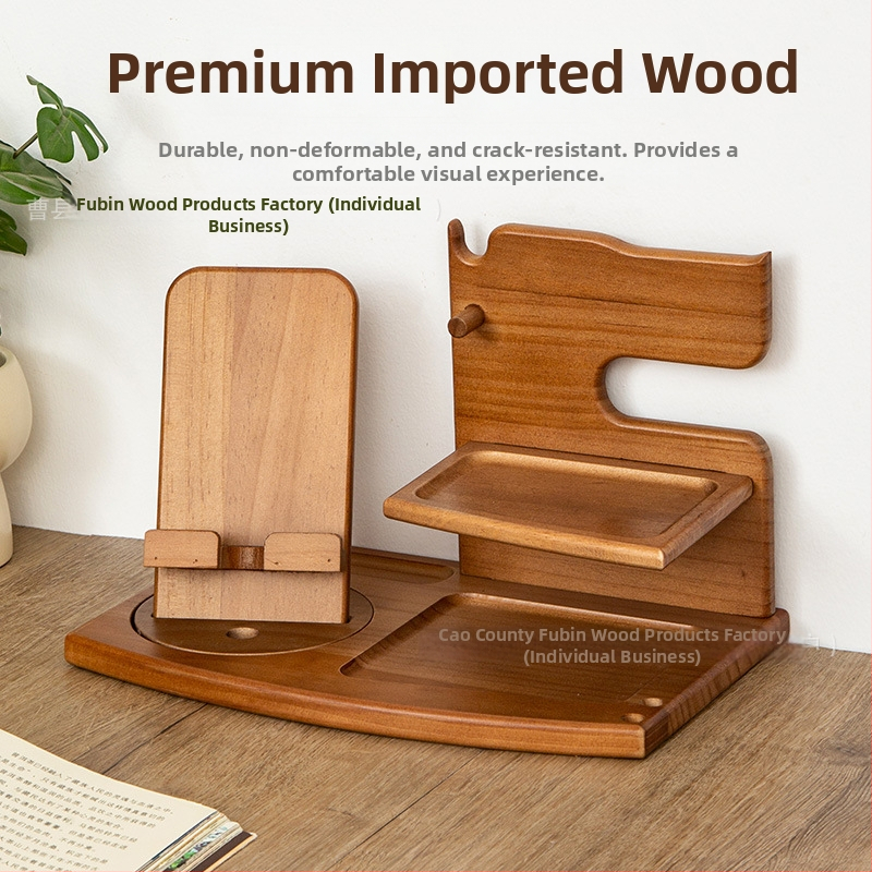 Drvena stolna polica za skladištenje — višestruka namjena, dvoslojna, montaža na stol, pogodna za spavaću sobu i dnevnu sobu