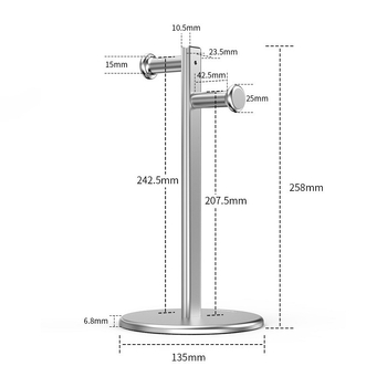 Suport pentru căști din aliaj de aluminiu, cârlig dublu, pentru masă, potrivire universală