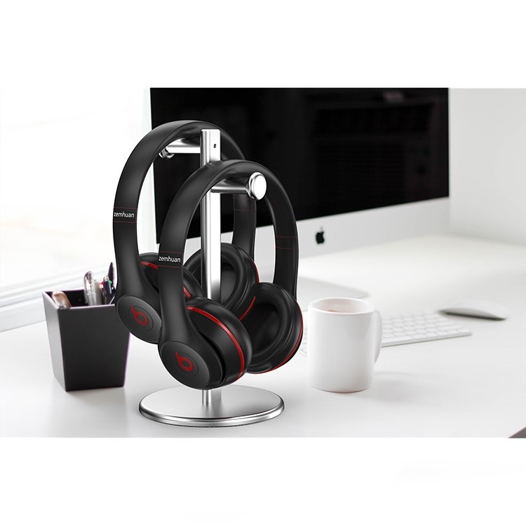 Suport pentru căști din aliaj de aluminiu, cârlig dublu, pentru masă, potrivire universală
