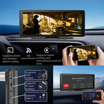 Auto kamera s bežičnim CarPlayem i središnjim zaslonom, model M52, dual-core procesor, 1 GB RAM, 1080P rezolucija, USB-C sučelje