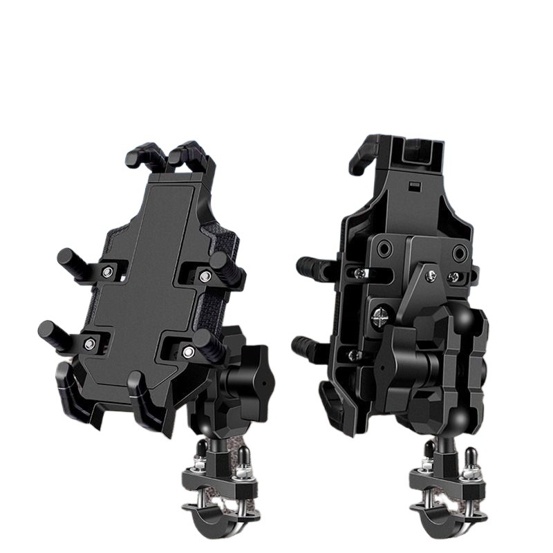 Suport pentru telefon pentru motocicletă, construcție metalică, stil cyberpunk, încărcare wireless