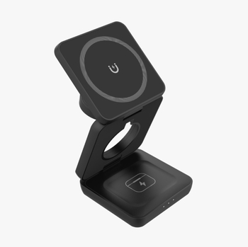 Trostruki sklopivi bežični punjač s magnetskim PD brzim punjenjem za Apple i Huawei – 15W izlaz