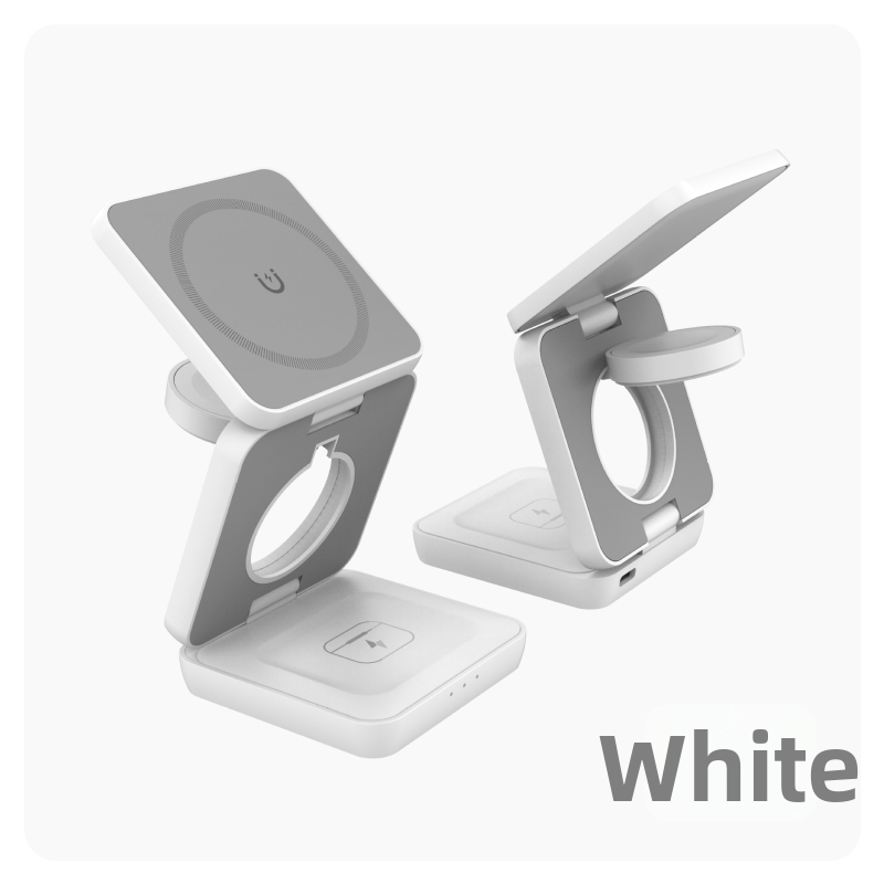 Trostruki sklopivi bežični punjač s magnetskim PD brzim punjenjem za Apple i Huawei – 15W izlaz