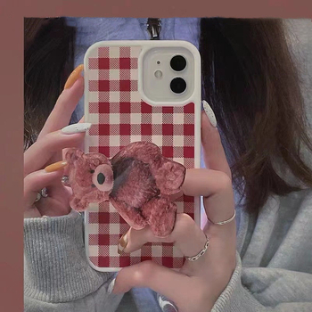 Stalak za telefon s dizajnom karikature medvjedića, stolni, teleskopski nastavak s gel airbag mehanizmom