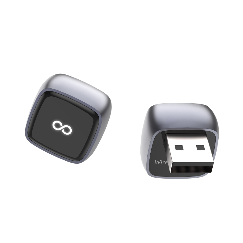 Dnc J20 Bežični CarPlay/Android Auto 2-u-1 adapter za vozila s kabelskim CarPlayom, aluminijska legura, USB-C, 20 g