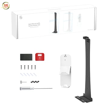 Suport metalic de perete pentru PS5, cu cârlige pentru căști și controlere, compatibil PS5, PS5 Slim și PS5 Pro