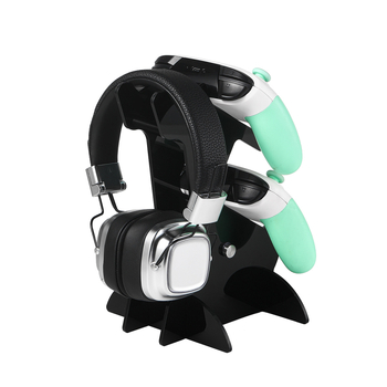 Dvostruki akrilni stalak za kontrolere i slušalice PS4/PS5/Switch – pohrana i prikaz