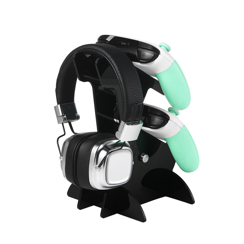 Dvostruki akrilni stalak za kontrolere i slušalice PS4/PS5/Switch – pohrana i prikaz