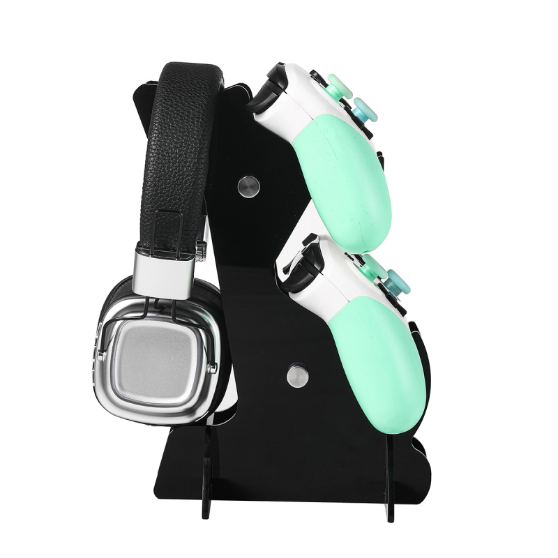 Dvostruki akrilni stalak za kontrolere i slušalice PS4/PS5/Switch – pohrana i prikaz