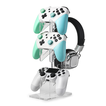 Suport de afișaj pentru controllere și căști – acrilic, stocare și afișare, 322 g, compatibilitate multiplatformă (PS5/PS4/PS3/PS2/Switch Pro/Xbox)