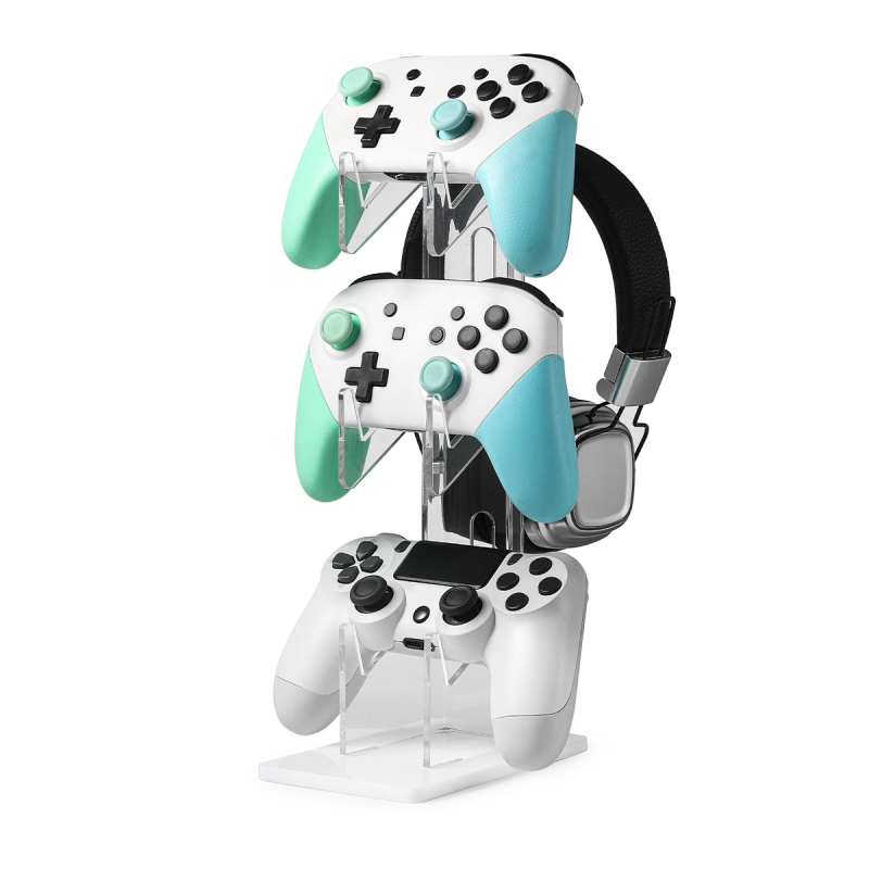 Suport de afișaj pentru controllere și căști – acrilic, stocare și afișare, 322 g, compatibilitate multiplatformă (PS5/PS4/PS3/PS2/Switch Pro/Xbox)