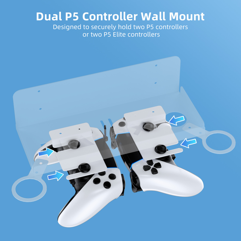 Suport de perete PS5/PS5 Slim pentru consolă, controler și căști (Model JYS-P5213, Greutate 820 g, Compatibil cu PS5/PS5 Slim)