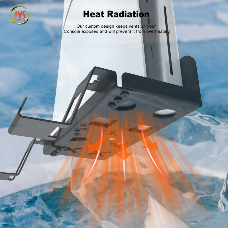 JYS Suport de perete din fier pentru PS5 Slim, compatibil PS5 Slim Host, 757 g, ambalaj cu cutie colorată