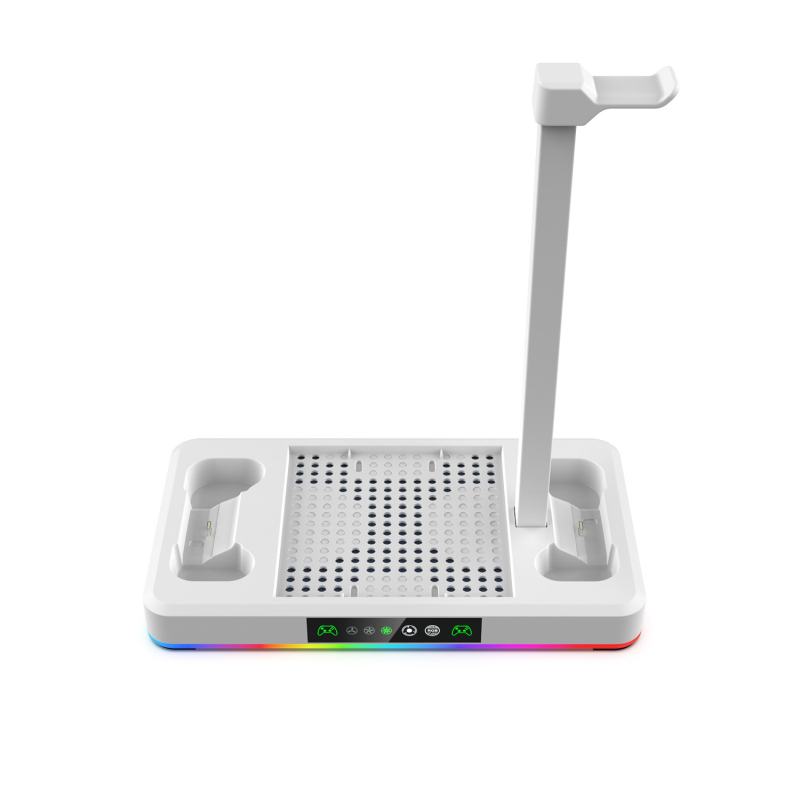 Accesorii Xbox Series X/S: bază de răcire cu încărcător pentru controler și suport pentru căști (USB, ABS)