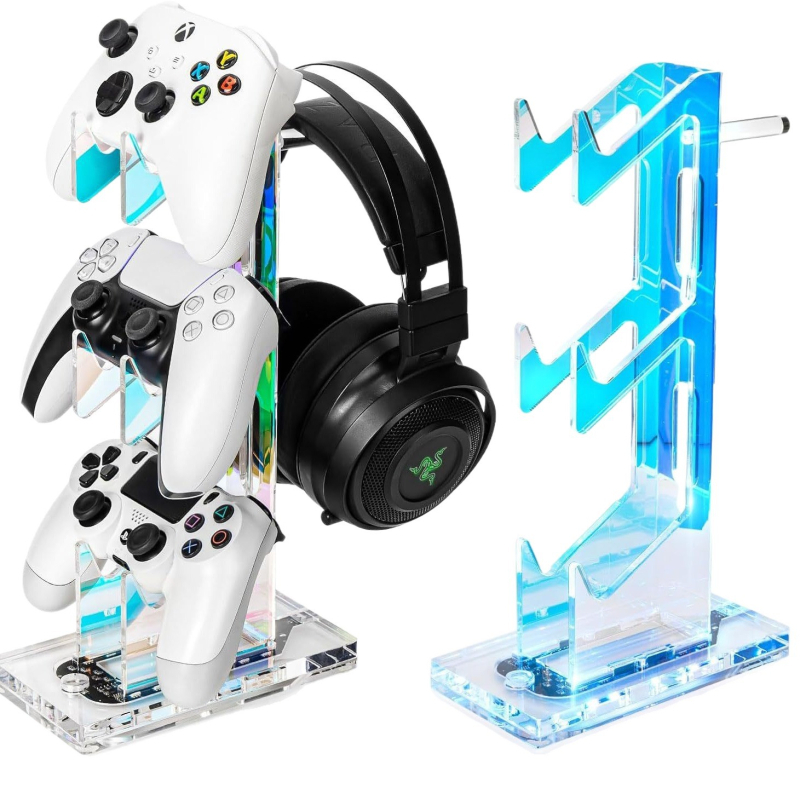 3-επίπεδη ακρυλική βάση προβολής παιχνιδιών για χειριστήρια και ακουστικά, USB διεπαφή, 500 g