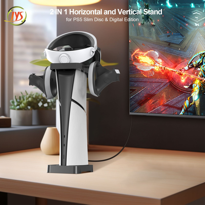 Stalak za PS5 Slim – horizontalna i vertikalna podrška s prostorom za VR2 headset, ABS materijal, 281 g