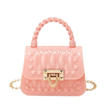 PVC Jelly torba s rivetama – svježeg i sladak stil, školjkast oblik, zaključavanje, unutarnji džep za dokumente