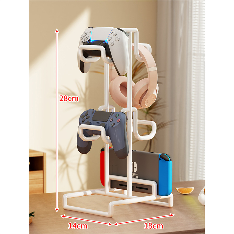 Gamepada statīvs un austiņu pakaramais – daudzfunkcionāls galda organizētājs, oglekļa tērauds, zīmols Evesigar, modelis yxsbzj, mūsdienīgs minimālisma stils
