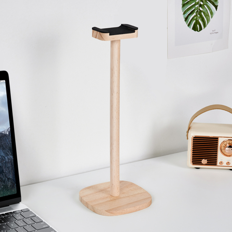 Držač za slušalice od drveta za stolnu ploču – minimalistički dizajn, stolna instalacija, 1 razina, težina 70–80 g