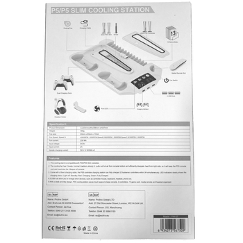 PS5 višenamjenska baza s ručkom i dvostrukim punjenjem – držač za slušalice i držač za diskove (model YH-57) kompatibilan s PS5 Slim/PS5/PS5 Pro