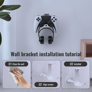 JYS-P5221 Dvostruki držač za pohranu kontrolera i slušalica za PS5/PS4/Xbox/Switch — stolni i zidni nosač, 90.5 g