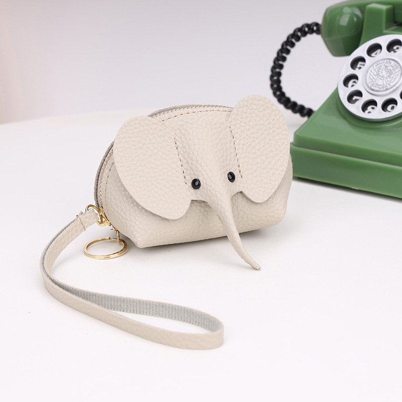 Mini novčanik s likom slona - PU materijal, svježi i sladak stil, za žene, ljeto 2025