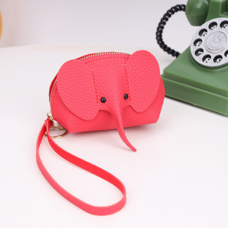 Mini novčanik s likom slona - PU materijal, svježi i sladak stil, za žene, ljeto 2025