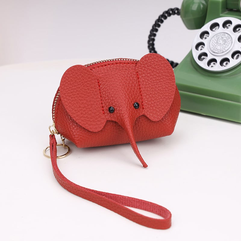 Mini novčanik s likom slona - PU materijal, svježi i sladak stil, za žene, ljeto 2025