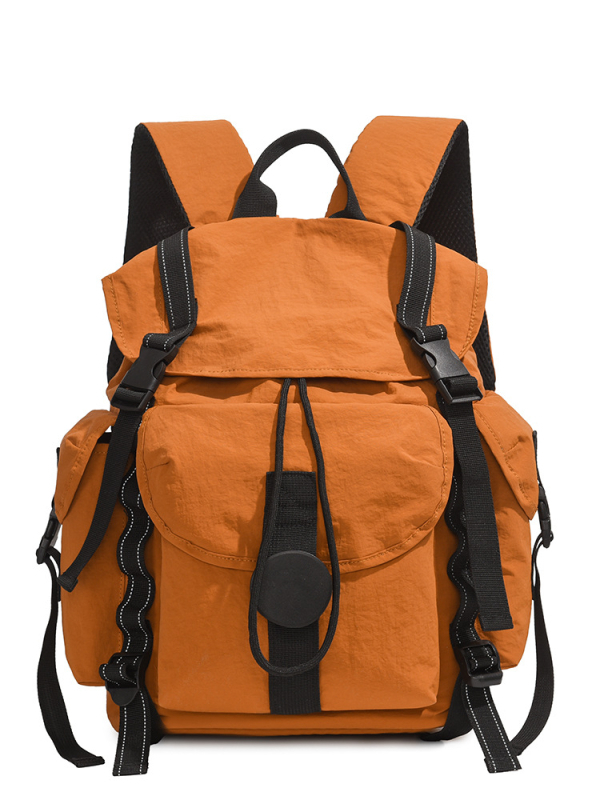 Rucsac de drumeție cu capac cu șnur, unisex, mare capacitate, din nylon ușor, impermeabil și respirabil, curele cu pernă de aer, căptușit poliester (Nylon, Impermeabil, Respirabil, Curele cu pernă de aer, Mare capacitate)