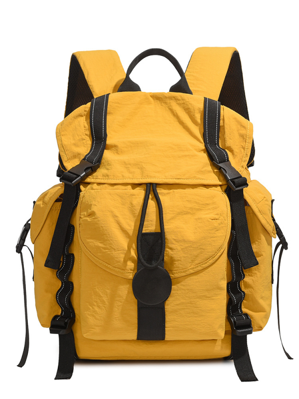 Rucsac de drumeție cu capac cu șnur, unisex, mare capacitate, din nylon ușor, impermeabil și respirabil, curele cu pernă de aer, căptușit poliester (Nylon, Impermeabil, Respirabil, Curele cu pernă de aer, Mare capacitate)