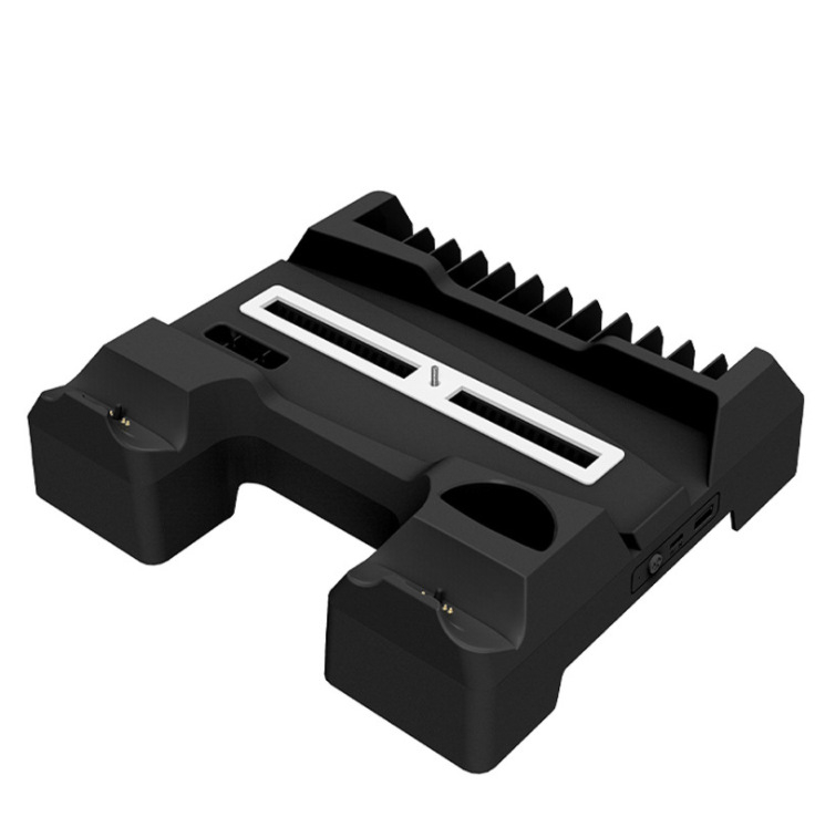 IPLAY PS5 hlađenje baza s bežičnim punjenjem kontrolera, držač za slušalice i spremnik za diskove, ABS konstrukcija