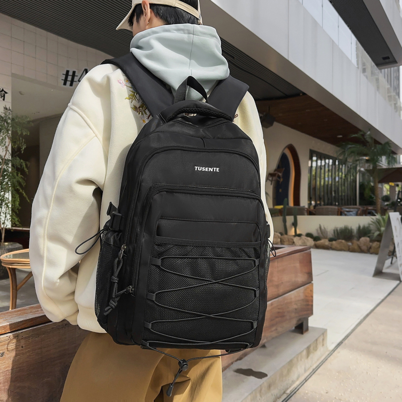 Rucsac unisex cu capacitate 36–55 L, potrivit pentru laptop de 16 inci, din material Oxford, căptușeală din nailon, model cu litere, curele de umăr curbate