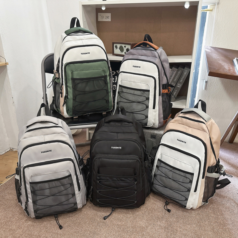Rucsac unisex cu capacitate 36–55 L, potrivit pentru laptop de 16 inci, din material Oxford, căptușeală din nailon, model cu litere, curele de umăr curbate